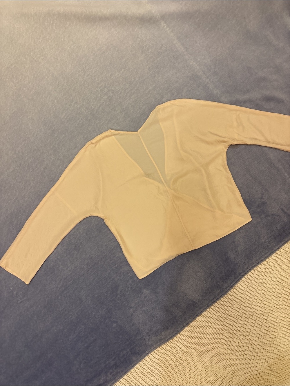 Vince Soft Beige Cropped V-Neck Top